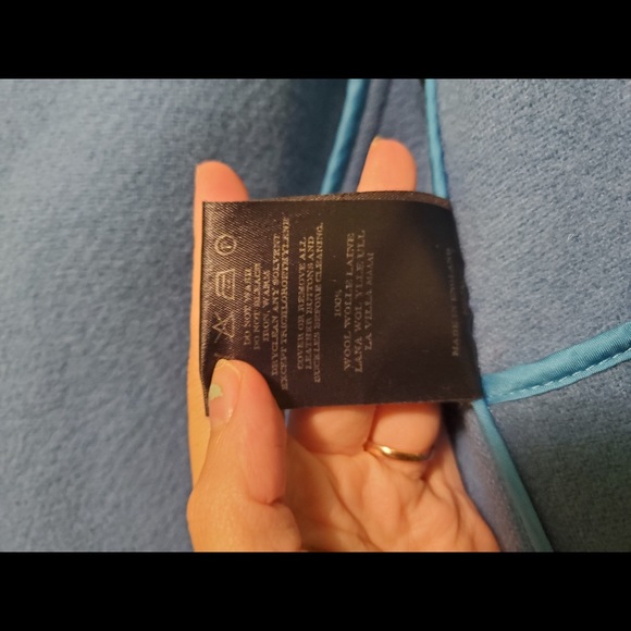 ❤FREE SHIPPING Burberry 100% Wool Blue Coat - Picture 8 of 12